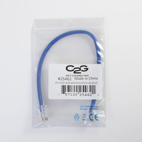 C2G/Cables to Go 26374 Cat5E Non-Booted Unshielded (UTP) Network Patch Cable, Black (1 Foot/0.30 Meters)...
