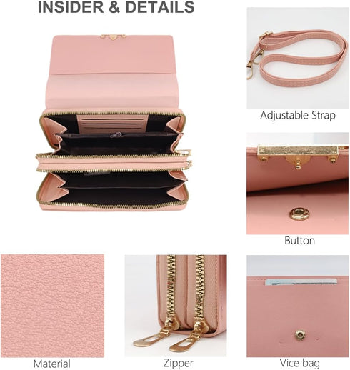 PORT&LOTUS Crossbody Handbag for Women PU Leather Bag...