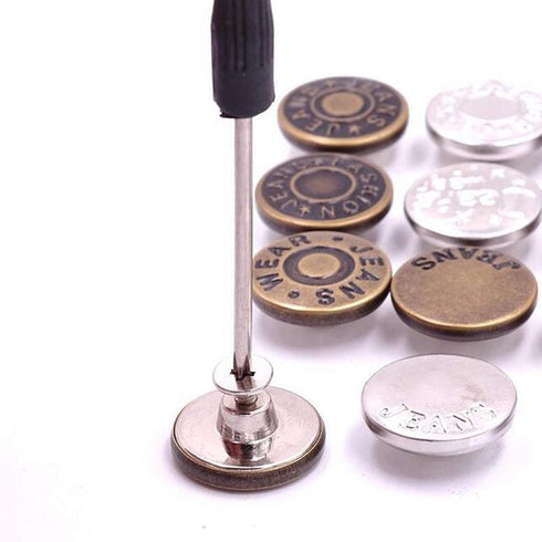 Jeans Buttons Replacement, Instant No Sew Buttons for Pants with Tool (Multicolor, 17MM)...