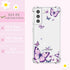 for Samsung Galaxy S21 FE Case,Alluring Purple Butterfly Pattern Anti Yellowing Slim Hard Cases,Hard PC + TPU Bumper Clear Shockproof Protective W...