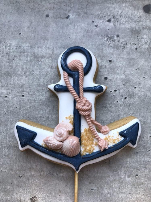 LILIAO Nautical Cookie Cutter Set - 4 Piece - Anchor, Sailboat, Rudder and Dolphin Biscuit Fondant Cutters - Stainless Steel...