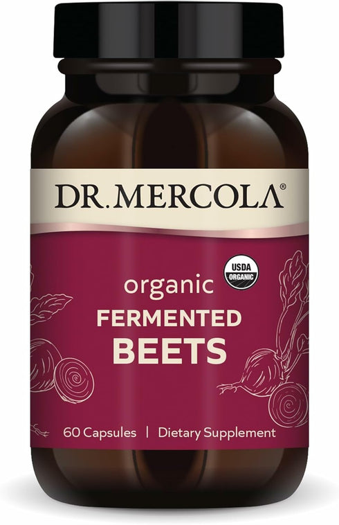 Dr. Mercola Organic Fermented Beets - Nitric Oxide Support - USDA Organic, Non-GMO, Gluten-Free & Soy-Free - 60 Capsules...