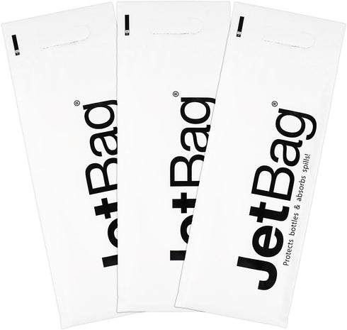 Jet Bag Mono - (Set of 3) The Original Reusable, Protective and Absorbent Bottle Bags for Wine, Growlers or other Liquids Made in the USA!,White...