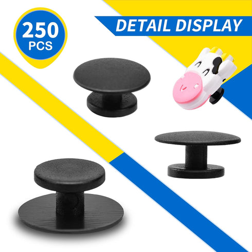 250Pcs Buckle Plastic Button Accessories Charm Backs Shoe Charm Buttons Round Buttons for Wristband Charms Backs Factory DIY Ornaments...