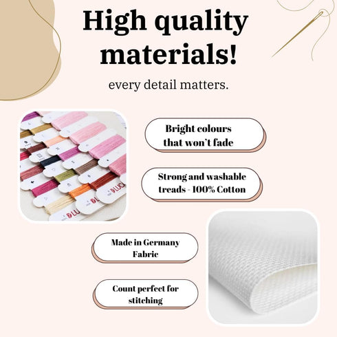 Luca-S Cross Stitch Kit The Bunny's Surprise, B1409, Counted Cross Stitch Kit for Adults, Needlecraft and Embroidery Kit...