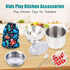 Tiny Cookware Utensils Pretend Play Kitchen Toys Stainless Steel Cooking Set Toys Montessori Kitchen Playset Kids Pots and Pans Playset,Play Kitch...