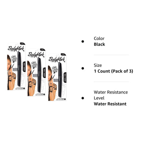 Bic BodyMark Temporary Tattoo Markers - 3 Pack...