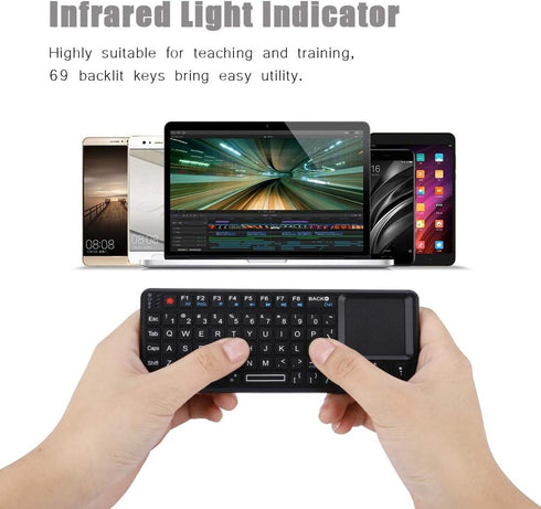 FOSA 2.4G Mini Keyboard with Touchpad, Rechargeable USB Keyboard Portable Handheld Keyboard for Smartphones, Laptops, Tablets, Game Consoles...