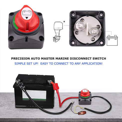 Marine Battery Disconnect Switch - Premium On-Off Position Master Cut Off Switch - 6V 12V 24V 48V - Battery for Boat, ATV, RV, UTV, Heavy Duty Wat...