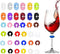 Wine Glass Charms, 36PCS Reusable Silicone Wine Glass Drink Markers, Glass Identifiers For Glass and Cups at Parties, Anniversary, Christmas,Carni...
