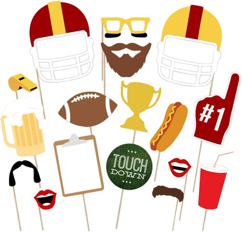 Football Photo Booth Props Kits, Party Favor for Football Party Theme Supplies Decorations - 17count...