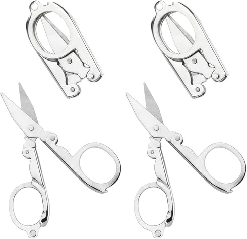 Folding Scissors Small - Fold Up Travel Scissors with Stainless Steel - Pocket Foldable Scissors - Mini Portable Scissors for Home Office & Sewing...