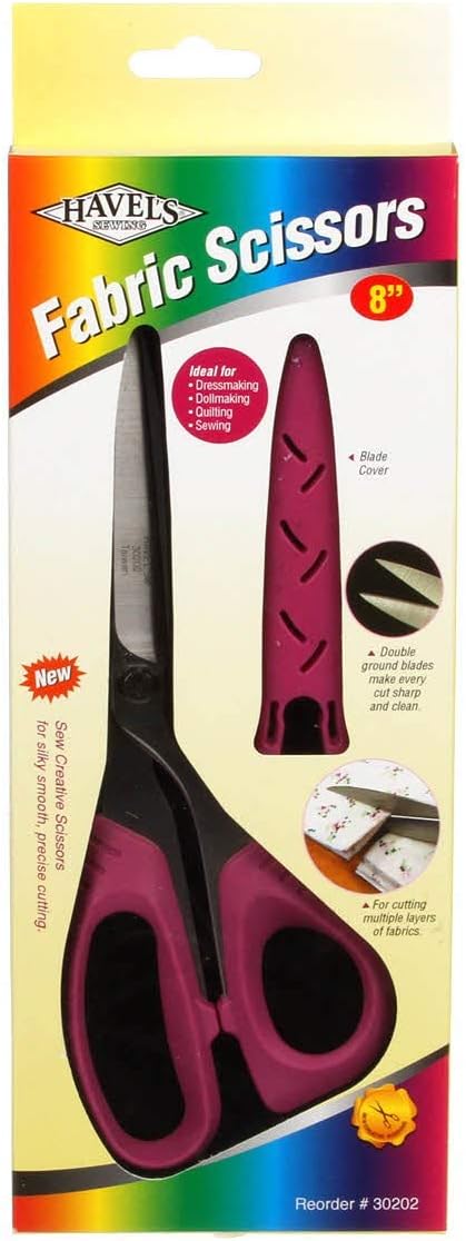 Havel's Sew Creative 8-Inch Sewing/Quilting Scissors-Pink Comfort Grips...