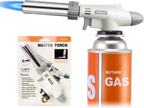 Butane Torch Kitchen Blow Lighter, IEIK 360 Degree Reverse Professional Chef Culinary Torch with Safety Lock and Adjustable Flame for Cooking Crèm...