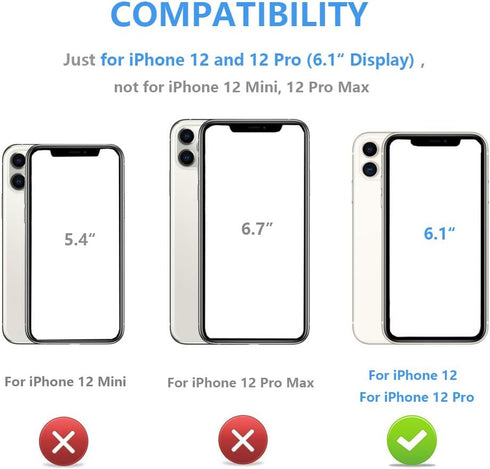 ONETOP Compatible with iPhone 12 Compatible with iPhone 12 Pro Wallet Case with Card Holder, PU Leather Kickstand Card Slots Case, Double Magnetic...