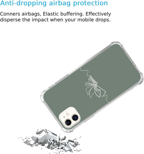 Books Line Art Case Compatible with iPhone 12 and iPhone 12 Pro, Green Minimalist Aesthetic Case for iPhone 12 and iPhone 12 Pro, Trendy TPU Bumpe...
