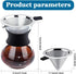 Pour Over Coffee Maker, Portable Drip Coffee Brewer with Reusable Stainless Steel Conical Filter, Glass Carafe Pot with Silicone Protective Cover ...