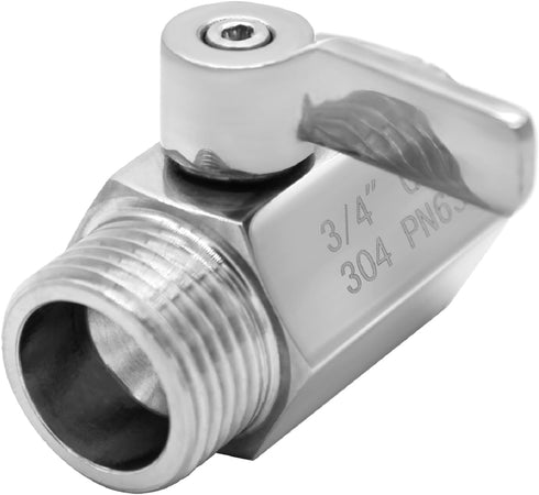 Stainless Steel Garden Hose Shut Off Valve 3/4" GHT Thread Heavy Duty Ball Valve Connector...