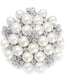 Fashion Elegant Pearl Crystal Snowflake Brooch Pin for Women Girls Wedding Soiree Party Jewelry...