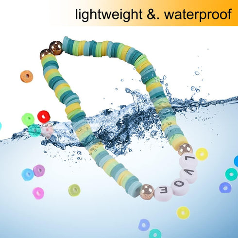 3600 PCS Christmas 10 Strands Clay Beads Polymer Clay Beads for Jewelry Making, with 50pcs Christmas Clay Charms and 200pcs Letter Beads for Brace...