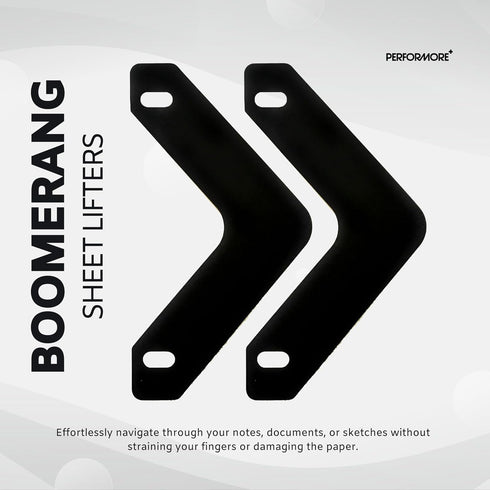 Boomerang Sheet Lifters, Durable, Flat Triangle Shape, 11" x 6", Black, Protect Sheets from Tearing and Curling, Fit Standard 3-Ring Binders, 20-P...