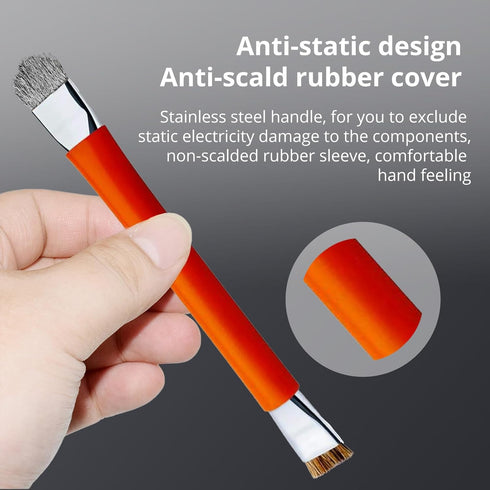 GTHUNDER 2pcs Phone Motherboard IC Cleaning Brush,Double Head Anti-Static ESD Safe Hard Brush,Motherboard Cleaning Tools Cleaning Brush for Cleani...