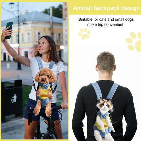 Pet Carrier Backpack, Adjustable Backpack Legs Out Easy-fit Chest Carrier for Small Dogs Cats Puppies...