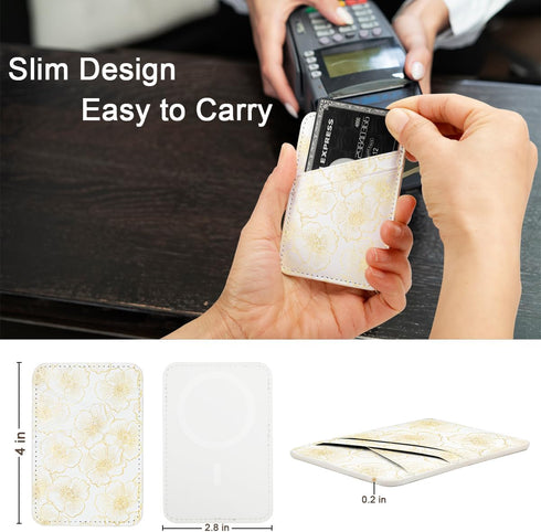 uCOLOR Magnetic Wallet Card Holder-Compatible with MagSafe for iPhone 15/14/13/12 Pro Max Series, Magnetic Phone Wallet for Back of Phone with 3 C...
