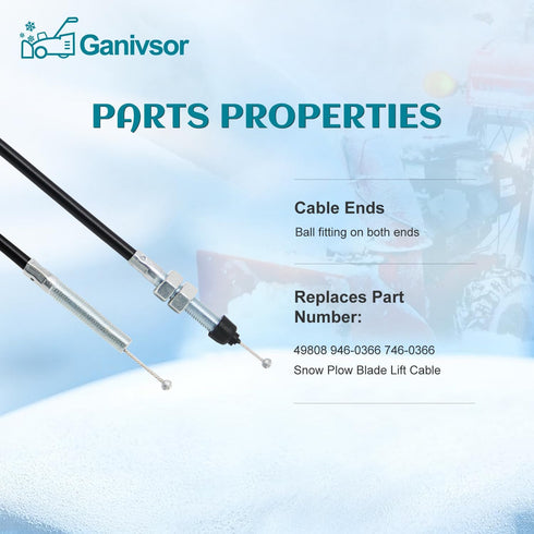 Ganivsor 746-0366 Agrifab Snow Plow Blade Lift Cable for MTD Agri-Fab Craftsman Tractor 49808...