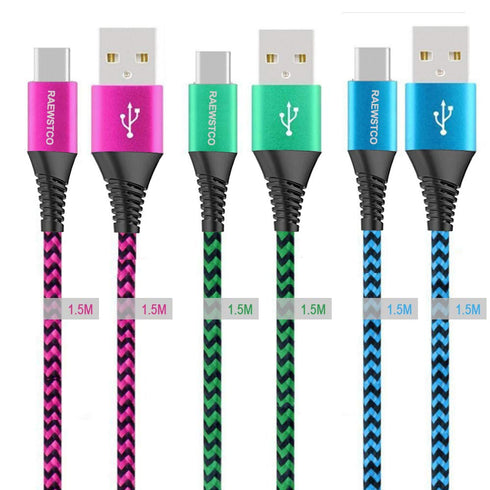 3Pack 9Ft/6Ft/4Ft/3Ft/1Ft/ Nylon Braided Fast Charging Cable Aluminum Housing Compatible with Galaxy S10 S9 Note 9 8 S8 Plus,LG V30 V20 G6,P30/P20...