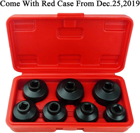 7-Piece Oil Filter Wrench Set, Black, Aluminum, 24mm-38mm...