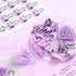 Purple Paper Clips and Binder Clips Set, 216 pcs, Metal Assorted Sized Binders with Push Pins, Cute Office Supplies for Desk, Durable Desk Accesso...