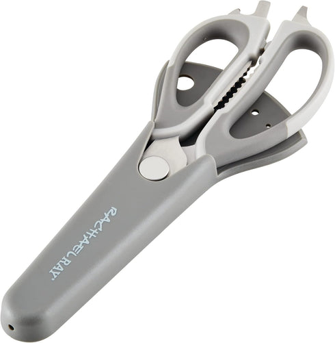 Rachael Ray Professional Multi Shear Kitchen Scissors with Herb Stripper and Sheath, 2 Piece, Gray...
