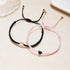 Set of 2 Colorful Heart Beaded Matching Bracelets for Couples and Friendships Pinky Promise Heart Braided Leather Rope Bangle Wrist Adjustable Bra...