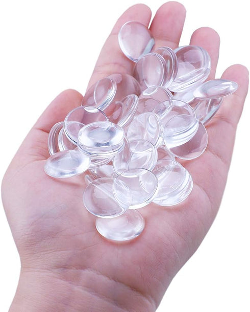 HAUTOCO 90pcs 20mm Glass Dome Cabochons Clear Round Cabochon Tiles, Non-calibrated Round 0.79 inch/20mm for Rings Cameo Pendants Bookmarks Bracele...