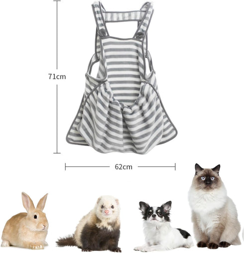 Ferret Sling Carrier - Fleece Small Pet Carrier Bag Soft Breathable Hands Free Shoulder Front Chest Apron Bonding Pouch Accompany Carrier for Smal...