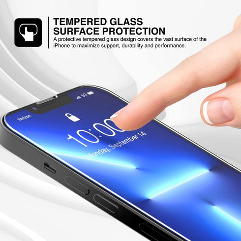 TETHYS 2 Pack Glass Screen Protector Compatible with iPhone 13 Pro Max 2021 6.7 Inch, Tempered Glass Film 9H Hardness HD Shield (Guidance Frame in...