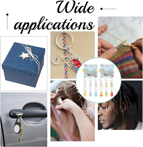 NBEADS 24 Pcs Resin Bear Stitch Markers, Crochet Stitch Marker Charms Removable Leverback Hook Locking Stitch Marker for Knitting Weaving Sewing J...