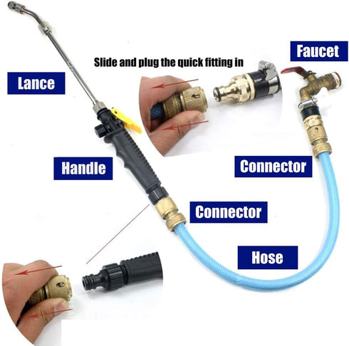 Hydro Jet High Pressure Washer Wand, Portable High Pressure Water Gun, Extendable Washer Sprayer with 2 Water Hose Nozzle for Garden Hose, Foam Ca...