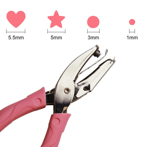 AIEX 1 mm Hole Diameter Hole Diameter Hole Punch with Pink Handle for Craft Paper (Small Circle)...