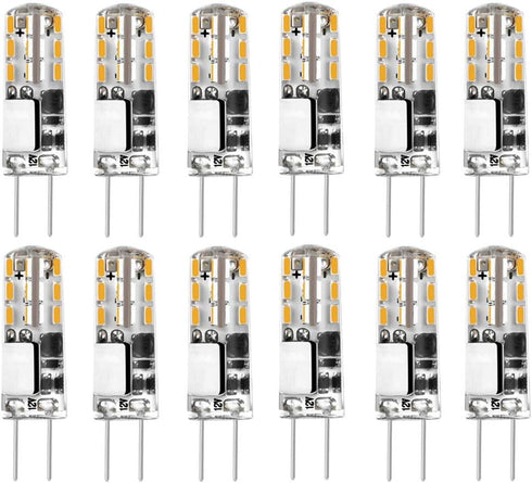 G4 LED Light Bulbs G4 Bi-Pin Base 1.5W (Equivalent to 20W Halogen Bulb) AC/DC 12V Warm White 3000K LED Bulbs for Landscape Ceiling Under Counter P...
