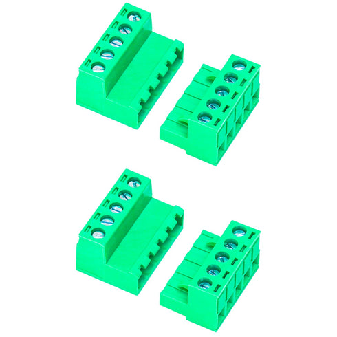 2 Set 5.08mm 5 Pin Male & Female Phoenix Type Connector No Soldering Green PCB Screw Terminal Block 5 Pole...