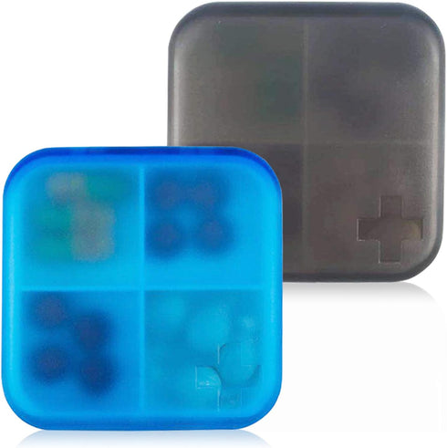 2 Pack Portable Travel Pill Organizer Case for Pocket or Purse Cute Small Daily Pill Box BPA Free Plastic Medicine Vitamin Holder Container (4 Com...