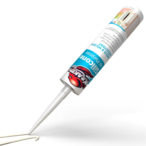 Kraken Bond RTV White Silicone Caulk - (1x10.1 fl.oz.) 100% Caulking Silicone Waterproof for Window and Door, Odorless Kitchen and Bathtub Caulk, ...