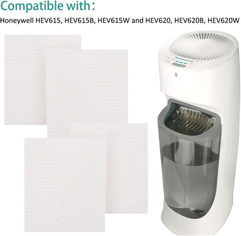 4 Pack HFT600 Filters Replacement Compatible with Honeywell Tower Humidifier HEV615 HEV620 Honeywell HEV615 HEV620 HEV615B HEV615W HEV620B HEV620W