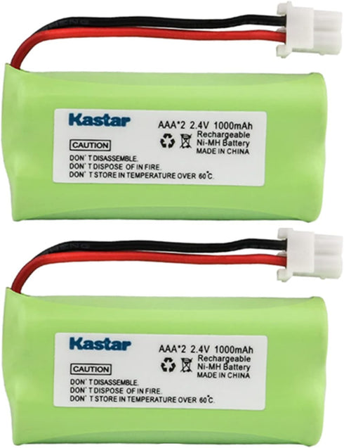 Kastar 2-Pack AAA 2.4V 1000mAh NiMH Rechargeable Battery for BT-166342 BT-266342 BT-283342 AT&T CL83464 EL51100 EL51200 EL51250 EL52200 EL52210 EL...