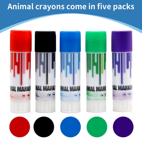 Livestock Marker Crayon 5Pcs Multi-Color Pig Cattle Cow Sheep Marker Farming Livestock Marking Accessories...