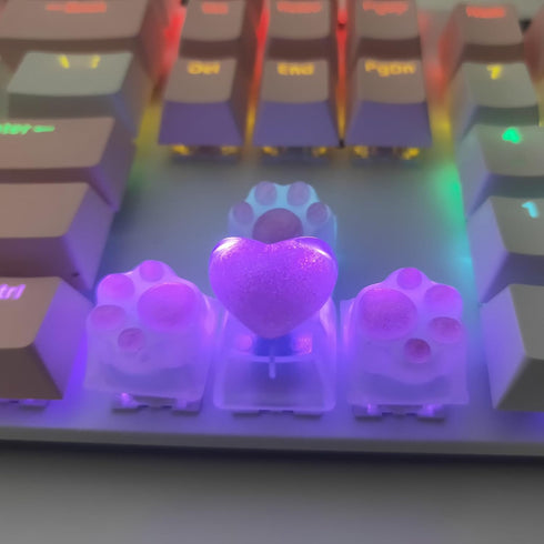 Personalized Cute Love Heart Keycap Handmade OEM Profile Keycap Base DIY Custom ESC Backlit Keycap for Mechanical Keyboard MX Switch (Pink)...