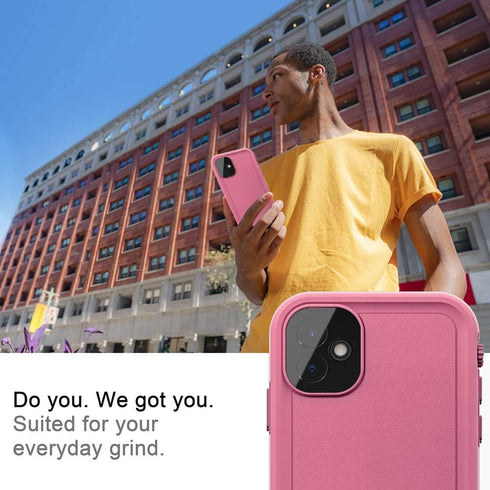 for iPhone 11 Waterproof Case 6.1 Screen Protector Underwater Shockproof Full-Body Dustproof Rugged Case for Aplle iPhone 11 (Pink)...
