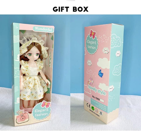 Anime BJD Doll 1/7 SD Dolls 9 Inch 18 Ball Jointed Doll DIY Toys with Clothes Outfit Shoes Non-Adjustable Hair Makeup,Best Gift for Girls Kids Chi...